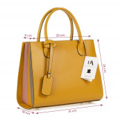 Geanta dama din piele naturala DiAmanti Franca Giallo Scuro Fall Winter